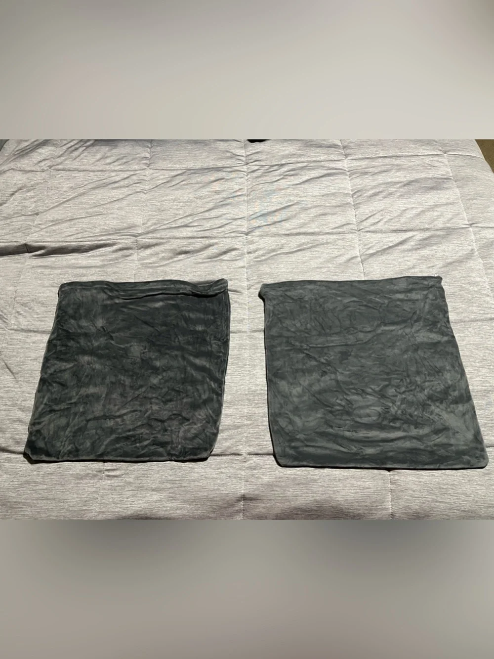 Dark Grey Velvet Pillow Case Cover Pair - Soft Home Bedding